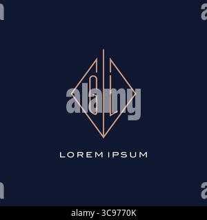 Monogram GL logo with diamond rhombus style luxury modern logo design vector graphic Stock Vector
