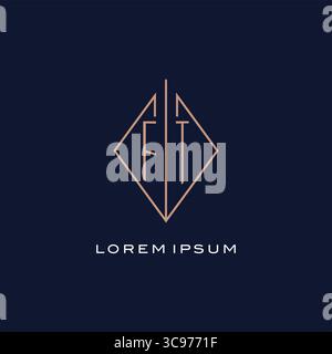 Monogram FT logo with diamond rhombus style luxury modern logo design vector graphic Stock Vector