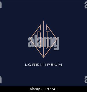 Monogram DI logo with diamond rhombus style luxury modern logo design vector graphic Stock Vector