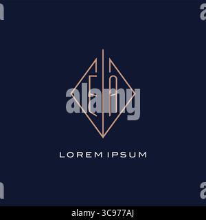 Monogram EA logo with diamond rhombus style luxury modern logo design vector graphic Stock Vector