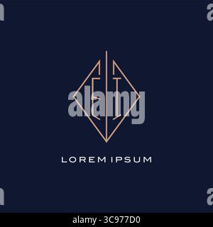 Monogram EI logo with diamond rhombus style luxury modern logo design vector graphic Stock Vector