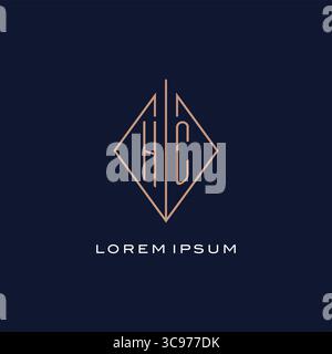 Monogram HC logo with diamond rhombus style luxury modern logo design vector graphic Stock Vector