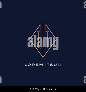 Monogram IT logo with diamond rhombus style luxury modern logo design vector graphic Stock Vector