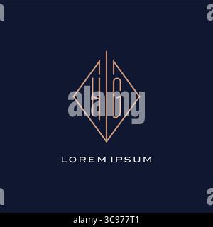 Monogram HG logo with diamond rhombus style luxury modern logo design vector graphic Stock Vector