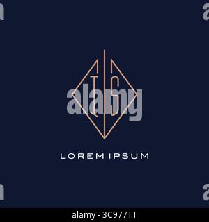 Monogram IS logo with diamond rhombus style luxury modern logo design vector graphic Stock Vector