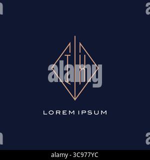 Monogram IX logo with diamond rhombus style luxury modern logo design vector graphic Stock Vector