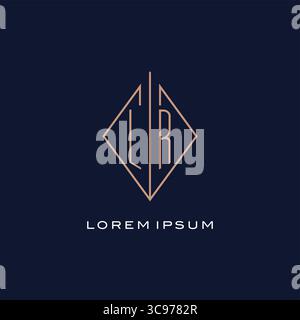 Monogram LR logo with diamond rhombus style luxury modern logo design vector graphic Stock Vector