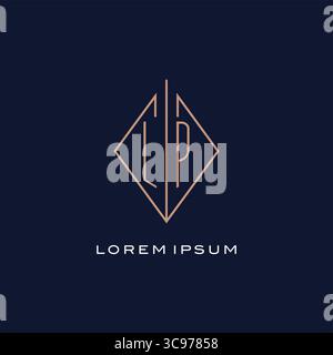 Monogram LP logo with diamond rhombus style luxury modern logo design vector graphic Stock Vector
