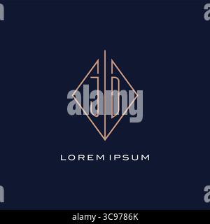 Monogram JD logo with diamond rhombus style luxury modern logo design vector graphic Stock Vector