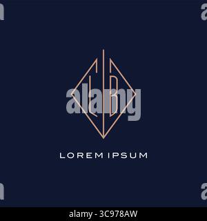 Monogram LB logo with diamond rhombus style luxury modern logo design vector graphic Stock Vector