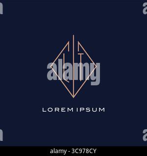 Monogram LT logo with diamond rhombus style luxury modern logo design vector graphic Stock Vector