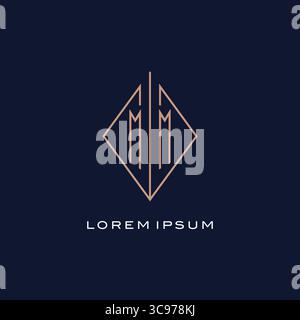 Monogram MM logo with diamond rhombus style luxury modern logo design vector graphic Stock Vector