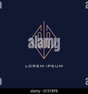 Monogram QQ logo with diamond rhombus style luxury modern logo design vector graphic Stock Vector