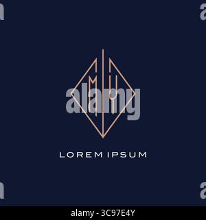 Monogram MY logo with diamond rhombus style luxury modern logo design vector graphic Stock Vector