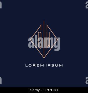 Monogram OW logo with diamond rhombus style luxury modern logo design vector graphic Stock Vector