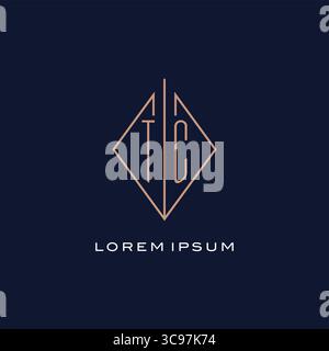 Monogram TC logo with diamond rhombus style luxury modern logo design vector graphic Stock Vector