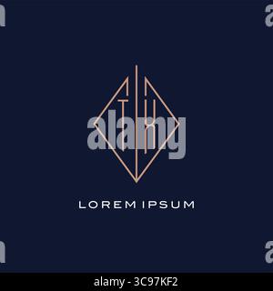 Monogram TX logo with diamond rhombus style luxury modern logo design vector graphic Stock Vector