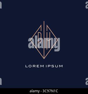 Monogram PH logo with diamond rhombus style luxury modern logo design vector graphic Stock Vector