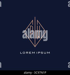 Monogram PW logo with diamond rhombus style luxury modern logo design vector graphic Stock Vector
