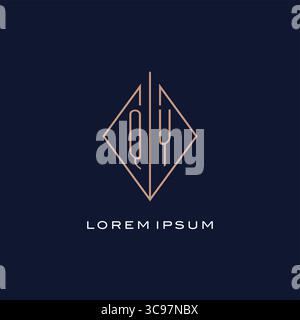 Monogram QY logo with diamond rhombus style luxury modern logo design vector graphic Stock Vector