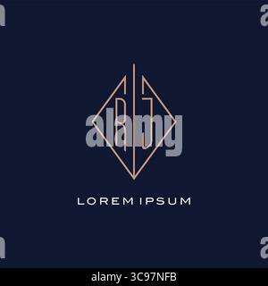 Monogram RJ logo with diamond rhombus style luxury modern logo design vector graphic Stock Vector