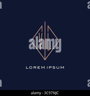 Monogram VL logo with diamond rhombus style luxury modern logo design vector graphic Stock Vector