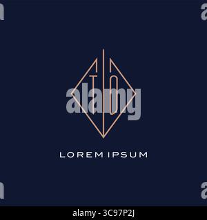Monogram TO logo with diamond rhombus style luxury modern logo design vector graphic Stock Vector