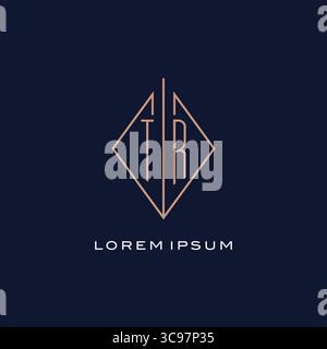 Monogram TR logo with diamond rhombus style luxury modern logo design vector graphic Stock Vector