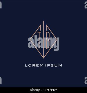Monogram TB logo with diamond rhombus style luxury modern logo design vector graphic Stock Vector