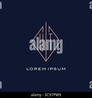Monogram UT logo with diamond rhombus style luxury modern logo design vector graphic Stock Vector
