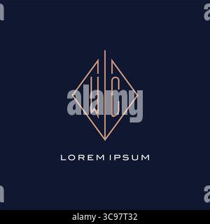 Monogram WC logo with diamond rhombus style luxury modern logo design vector graphic Stock Vector
