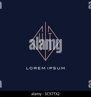 Monogram YI logo with diamond rhombus style luxury modern logo design vector graphic Stock Vector