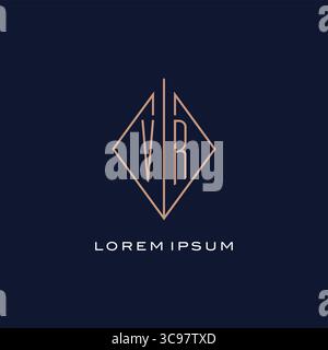 Monogram VR logo with diamond rhombus style luxury modern logo design vector graphic Stock Vector