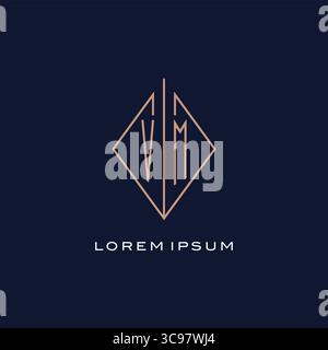 Monogram VM logo with diamond rhombus style luxury modern logo design vector graphic Stock Vector