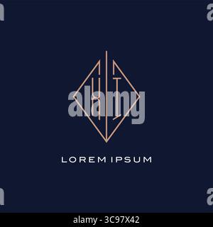Monogram XI logo with diamond rhombus style luxury modern logo design vector graphic Stock Vector