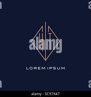 Monogram XT logo with diamond rhombus style luxury modern logo design vector graphic Stock Vector