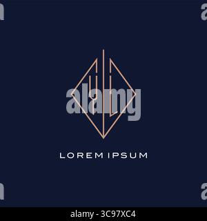 Monogram YL logo with diamond rhombus style luxury modern logo design vector graphic Stock Vector
