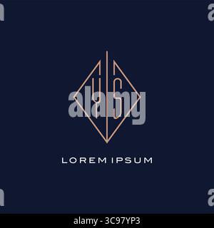 Monogram YS logo with diamond rhombus style luxury modern logo design vector graphic Stock Vector