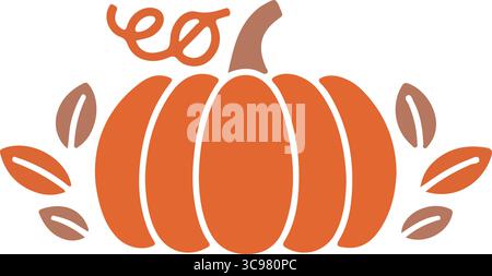 Minimalist logo of a stylized pumpkin Stock Vector