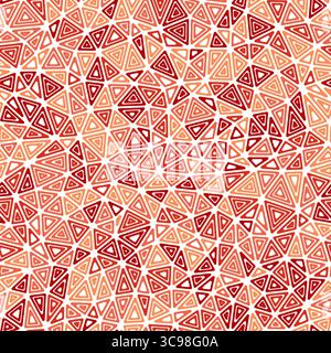 Triangles pattern. Compact shape size. Multiple repeated inner triangles. Monotone style. Repeatable pattern. Beautiful vector tiles. Stock Vector
