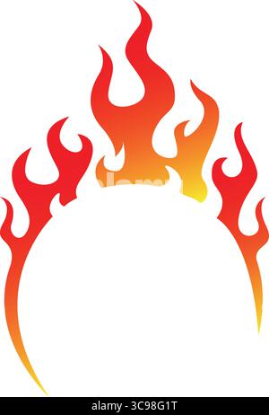 Flaming Crown Vector Design Illustration, Stock Vector
