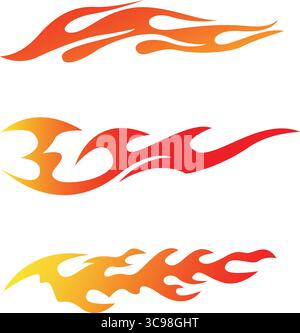 Tribal Flame Decals Vector Set for Cars, Bikes, and Graphic Design Illustration. Stock Vector