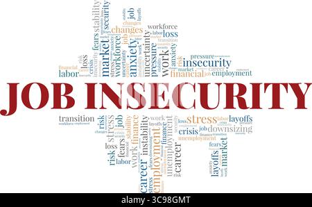 Job Insecurity word cloud conceptual design isolated on white background. Stock Vector