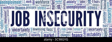 Job Insecurity word cloud conceptual design isolated on white background. Stock Vector