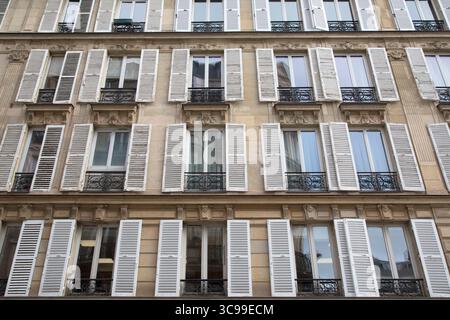 Shuttered Apartments, Paris, France Stock Photo