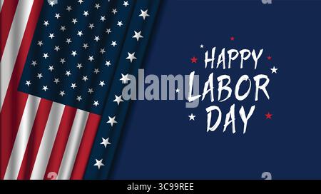 Happy Labor day USA poster for story, card, banner, vector illustration background Stock Vector