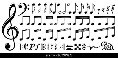The set of the music notes. Stock Vector