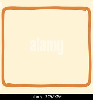 Hand-drawn rectangular frame with rounded corners and uneven brush-style stroke on a cream background. Stock Vector