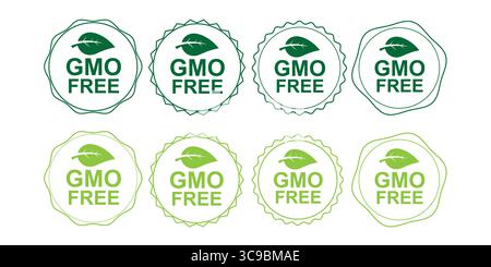 Organic GMO Free Seals for Food Safety and Certification Stock Vector