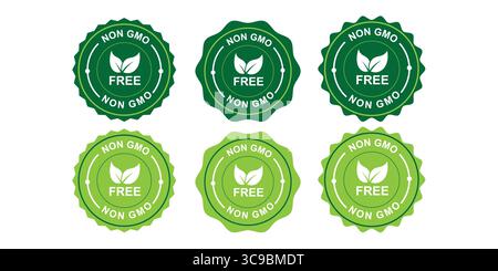 GMO Free Certification Labels for Organic Food Assurance Stock Vector